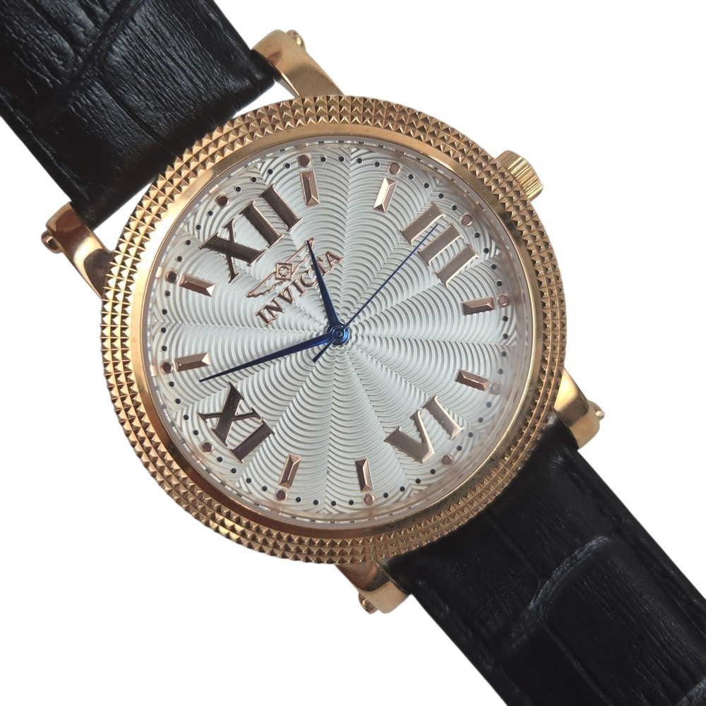 Invicta‎ Vintage Collection Watch 25757 Rose Gold Case Croc Leather Band